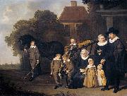Jacob van Loo The Meebeeck Cruywagen family near the gate of their country home on the Uitweg near Amsterdam. oil painting